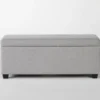 Boswell Storage Bench -Furniture Store 255563 grey fabric bench signature 01