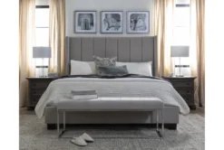 Topanga Grey California King Velvet Upholstered Panel Bed 19 Topanga Grey California King Velvet Upholstered Panel Bed -Furniture Store 255615 grey fabric bed room 35