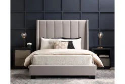 Topanga Grey California King Velvet Upholstered Panel Bed 16 Topanga Grey California King Velvet Upholstered Panel Bed -Furniture Store 255615 grey fabric bed room 41