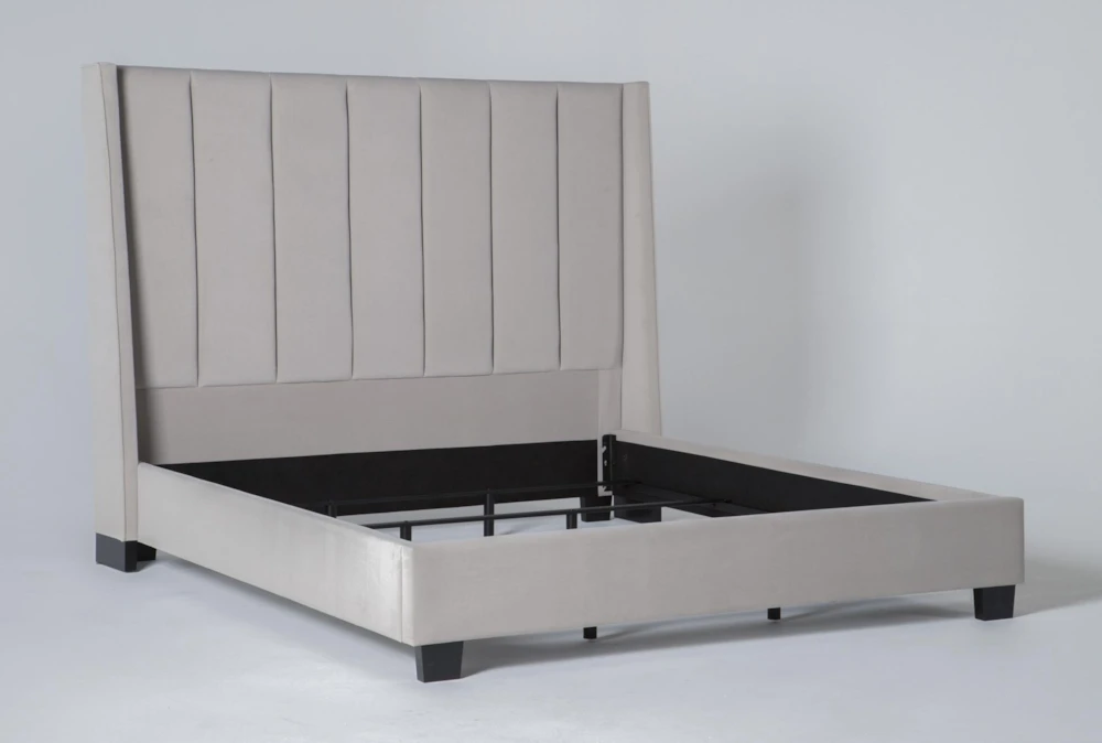 Topanga Grey California King Velvet Upholstered Panel Bed 9 Topanga Grey California King Velvet Upholstered Panel Bed - Image 7