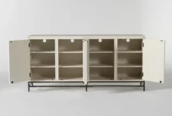 Centre 72" Buffet By Nate Berkus + Jeremiah Brent -Furniture Store 255929 white wood media console front 02