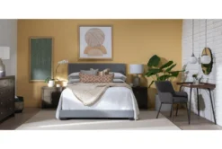Colleen Queen Upholstered Panel Bed -Furniture Store 256053 grey fabric bed room 41
