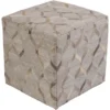 Pouf-Hair On Hide Diamond Pattern Gray And Cream -Furniture Store 256328 grey fiber pouf signature 01
