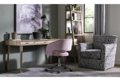 Phoebe Blush Velvet Rolling Office Chair -Furniture Store 256361 pink fabric office chair room 42