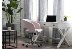 Phoebe Blush Velvet Rolling Office Chair -Furniture Store 256361 pink multi media office chair room 35