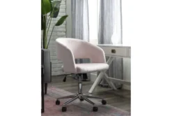 Phoebe Blush Velvet Rolling Office Chair -Furniture Store 256361 pink multi media office chair room 36