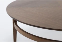 Magnolia Home Miller Walnut Round Coffee Table By Joanna Gaines -Furniture Store 256979 brown wood coffee table side 20