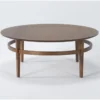 Magnolia Home Miller Walnut Round Coffee Table By Joanna Gaines 1 Magnolia Home Miller Walnut Round Coffee Table By Joanna Gaines -Furniture Store 256979 brown wood coffee table signature 01