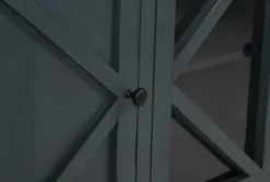 Sinclair Blue Lagoon 78" TV Stand With Glass Doors -Furniture Store 258161 blue wood media console detail 45