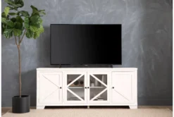 Sinclair II White 78" TV Stand With Glass Doors -Furniture Store 258164 white wood media console room 48