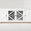 Sinclair II White 78" TV Stand With Glass Doors -Furniture Store 258164 white wood media console signature 01