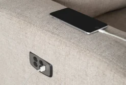 Jayden Power Recliner With Power Headrest & USB -Furniture Store 259136 brown polyester recliner feature 06