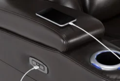 Eastwood Espresso Home Theater Power Wallaway Recliner With Power Headrest & USB 20 Eastwood Espresso Home Theater Power Wallaway Recliner With Power Headrest & USB -Furniture Store 260961 brown polyester wallaway hardware 51