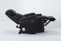 Eastwood Midnight Home Theater Power Wallaway Recliner With Power Headrest, Bluetooth & USB -Furniture Store 260966 black polyester wallaway v2 recline 25