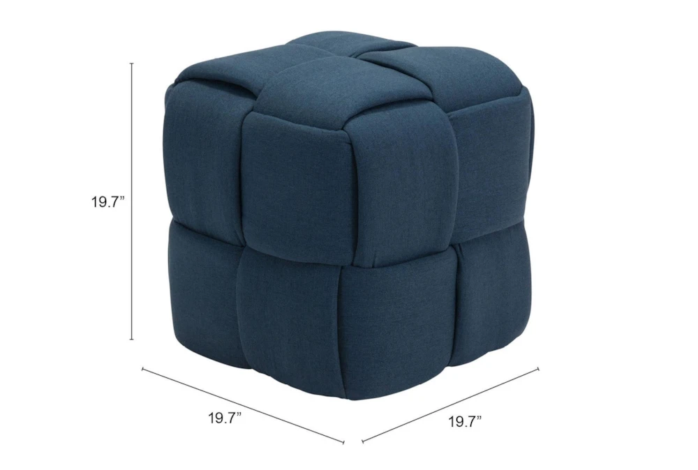 Navy Blue Fabric Weave Ottoman 7 Navy Blue Fabric Weave Ottoman - Image 5