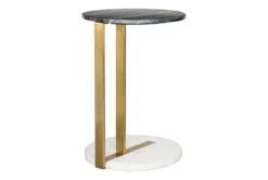 Gold + Silver C Table -Furniture Store 261934 black marble accent table detail 64
