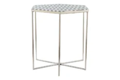 Black + White Pattern Accent Table -Furniture Store 261949 black stone accent table detail 61