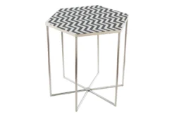 Black + White Pattern Accent Table -Furniture Store 261949 black stone accent table detail 62