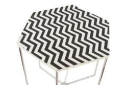 Black + White Pattern Accent Table -Furniture Store 261949 black stone end table detail 47