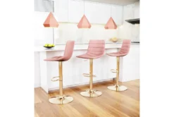 Ward Pink Adjustable Swivel Bar Stool 22 Ward Pink Adjustable Swivel Bar Stool -Furniture Store 262504 pink polyester bar stool room 85