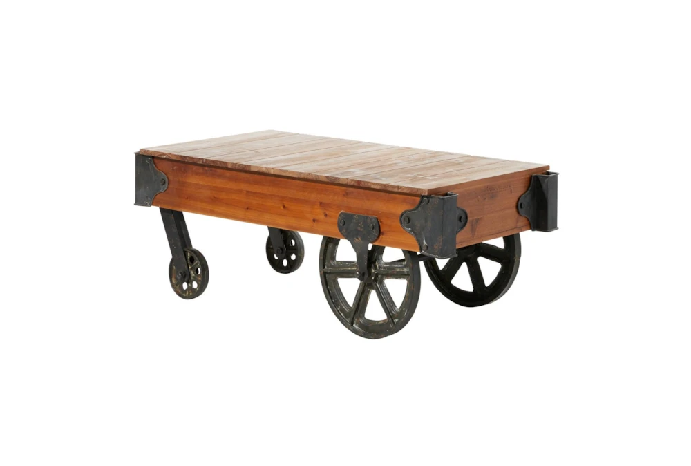 Industrial Coffee Table With Wheels 6 Industrial Coffee Table With Wheels - Image 4