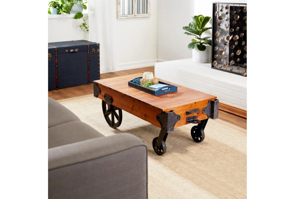 Industrial Coffee Table With Wheels 9 Industrial Coffee Table With Wheels - Image 7