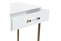 Contemporary White And Bronze 47" Console Table 9 Contemporary White And Bronze 47" Console Table -Furniture Store 262791 wood detail 44