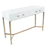 Contemporary White And Bronze 47" Console Table -Furniture Store 262791 white wood sofa table signature 02