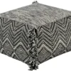Pouf-Black Cream Fringe -Furniture Store 262858 fiber signature 01