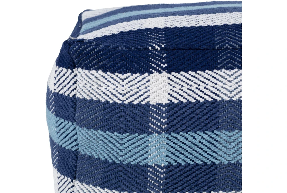 Pouf-Blue White Plaid 5 Pouf-Blue White Plaid - Image 3