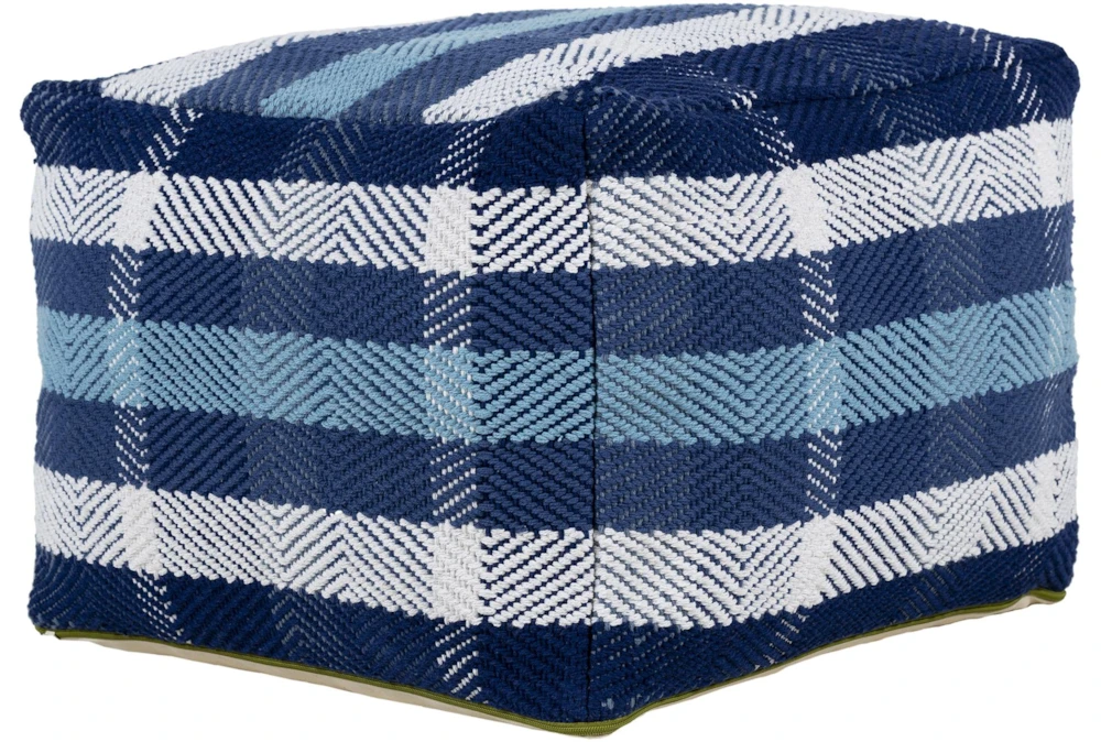 Pouf-Blue White Plaid 6 Pouf-Blue White Plaid - Image 4