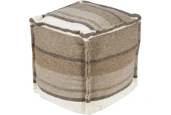 Pouf-Brown Beige Woven
