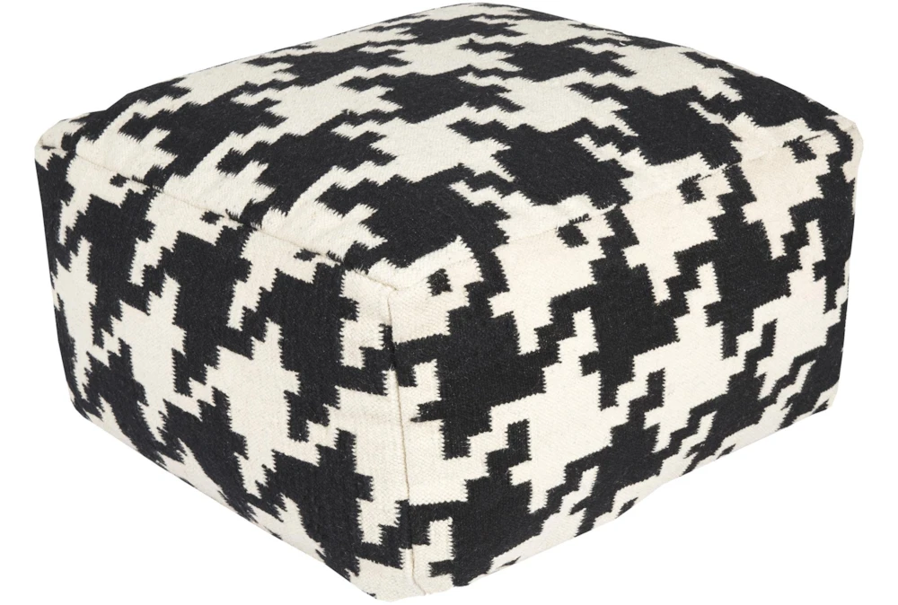 Pouf-Black Cream Houndstooth 3 Pouf-Black Cream Houndstooth