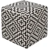 Pouf-Black White Geometric -Furniture Store 262899 fiber signature 01