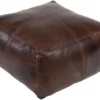Pouf-Brown Leather Patched -Furniture Store 262903 fiber signature 01