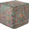 Pouf-Multicolored Hand Knotted -Furniture Store 262920 fiber signature 01