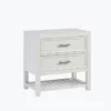 White 2 Drawer End Table -Furniture Store 264259 white wood chairside table signature 01