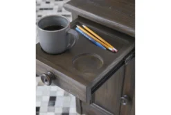 Wynd Rustic Brown Chairside End Table -Furniture Store 266221 brown wood end table detail 46