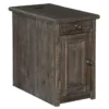 Wynd Rustic Brown Chairside End Table -Furniture Store 266221 brown wood end table signature 01