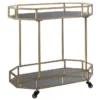 Gold Finish Bar Cart -Furniture Store 266245 gold metal bar cart signature 01