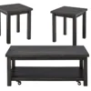 Silverton II 3-Piece Coffee Table Set -Furniture Store 267221 black mdf coffee and end table set signature 01