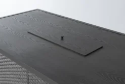 Koro 70" Outdoor Firepit Counter Table -Furniture Store 267399 grey wicker dining table detail 45