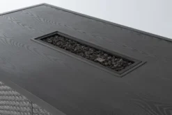 Koro 70" Outdoor Firepit Counter Table -Furniture Store 267399 grey wicker dining table detail 46