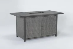 Koro 70" Outdoor Firepit Counter Table -Furniture Store 267399 grey wicker dining table side 18