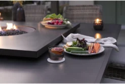 Capri 72" Outdoor Firepit Bar Table With Two Bar Tables -Furniture Store 267631 grey wicker bistropub table room 52