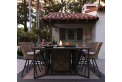 Capri 42" Outdoor Firepit Bar Table -Furniture Store 267633 grey wicker bistropub table room 53