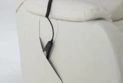 Palma Pearl Leather Power Wallaway Recliner With Heat, Massage, Power Headrest & Lumbar -Furniture Store 267661 white leather recliner detail 45