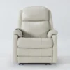 Palma Pearl Leather Power Wallaway Recliner With Heat, Massage, Power Headrest & Lumbar -Furniture Store 267661 white leather recliner signature 01