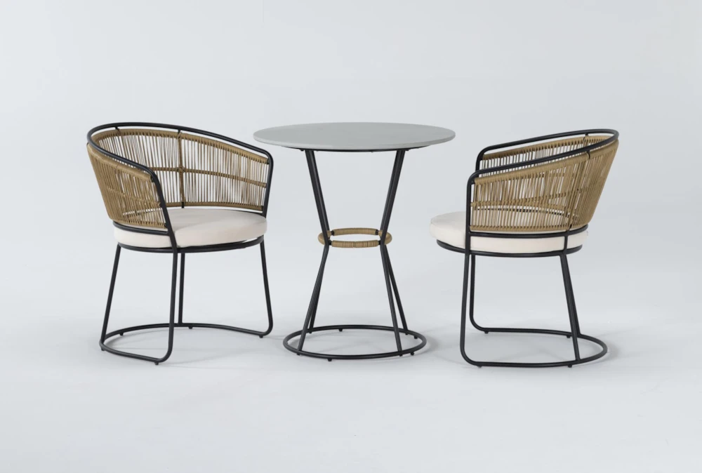 Boho 28" Outdoor Bistro Dining Set For 2 - Image 2