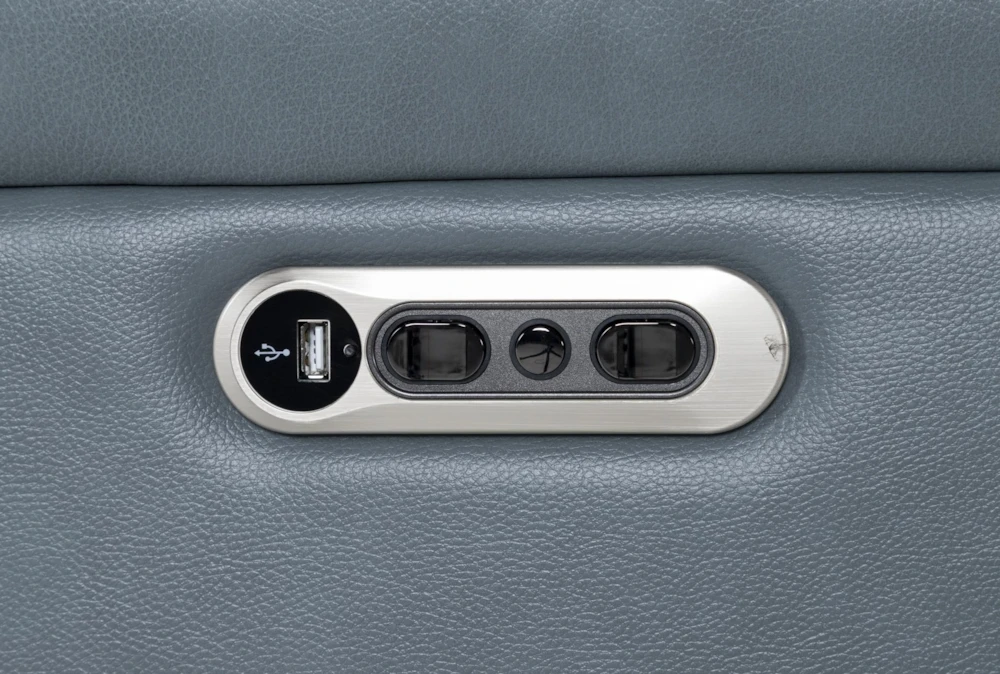 Watkins Blue Leather Power Cordless Recliner With Power Headrest & USB 8 Watkins Blue Leather Power Cordless Recliner With Power Headrest & USB - Image 6